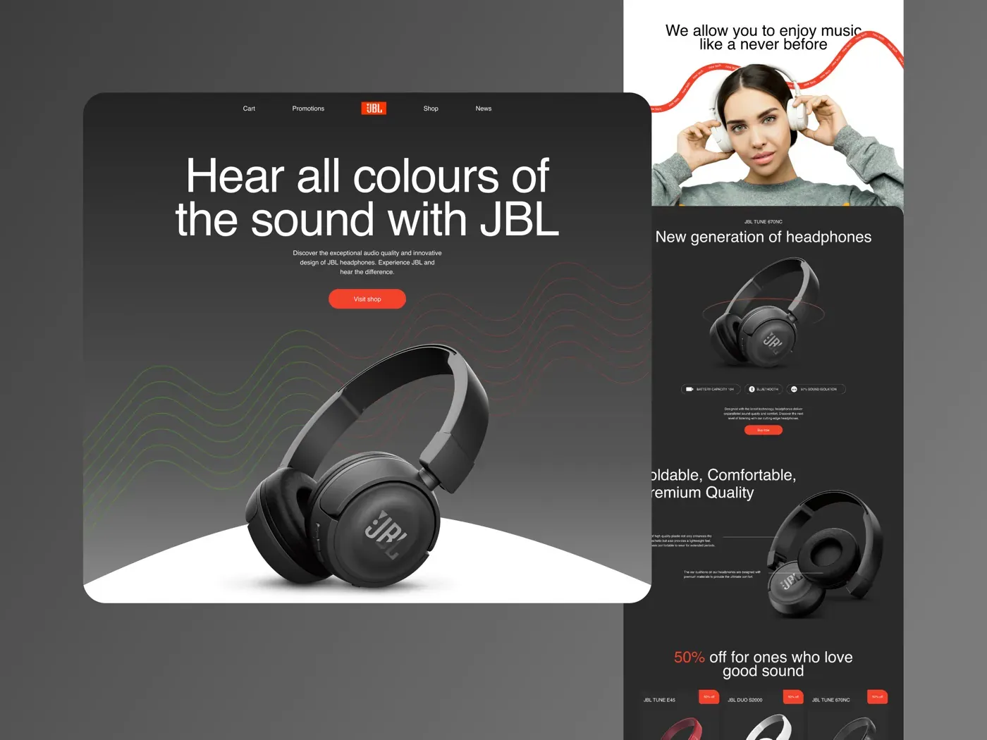 Online store design for JBL