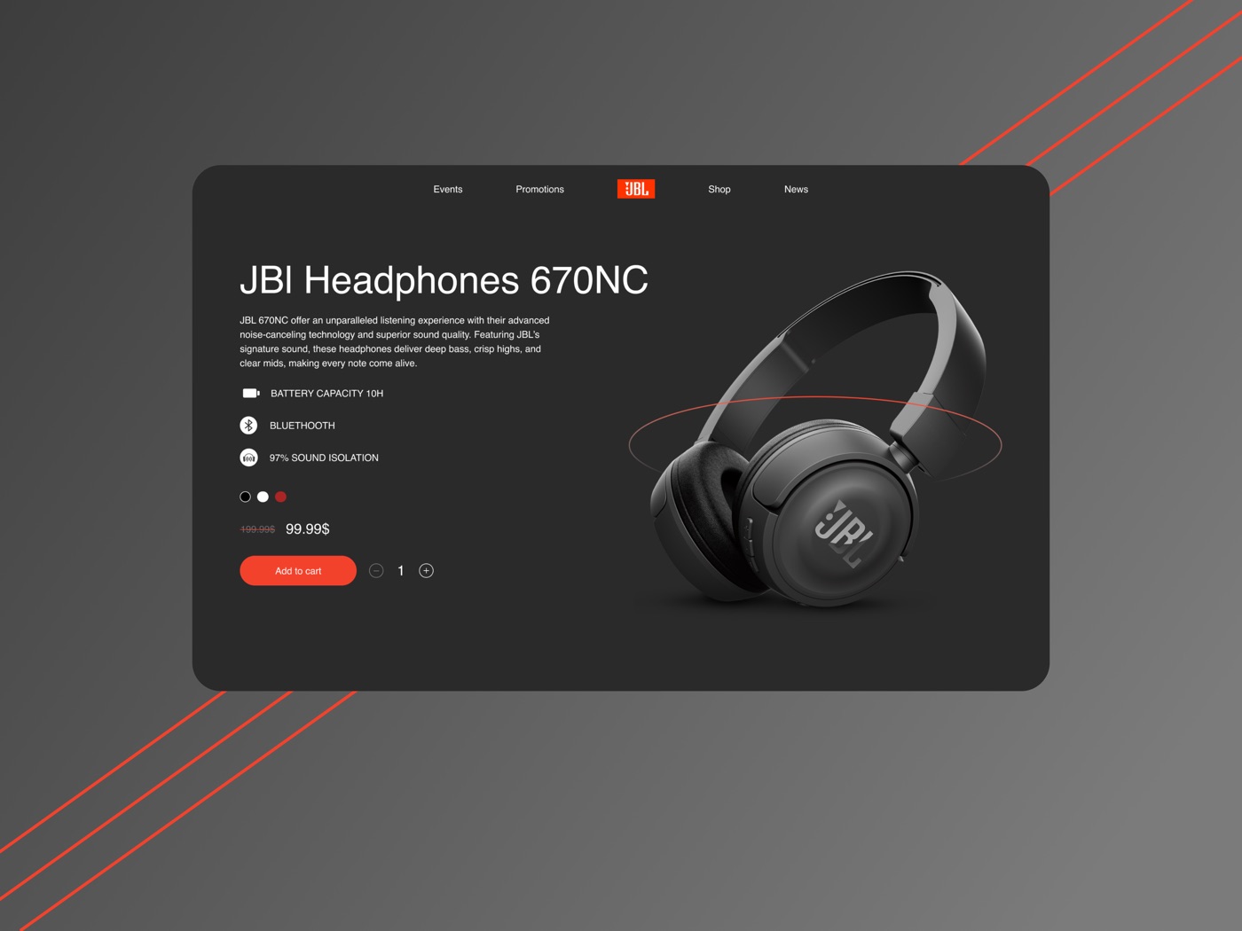 JBL e-commerce sajt — dizajn stranice proizvoda