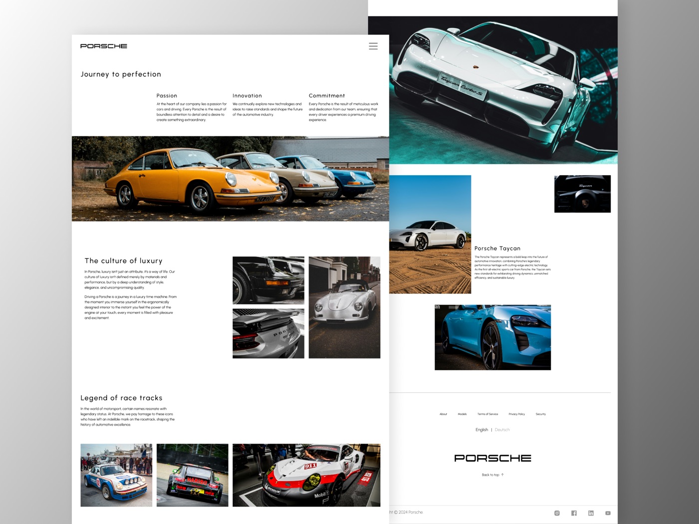 Porsche History sajt — stranica o brendu